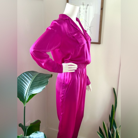 Amanda Uprichard Felix Jumpsuit Revolve 100% Silk Pink Size Medium - Picture 4 of 8